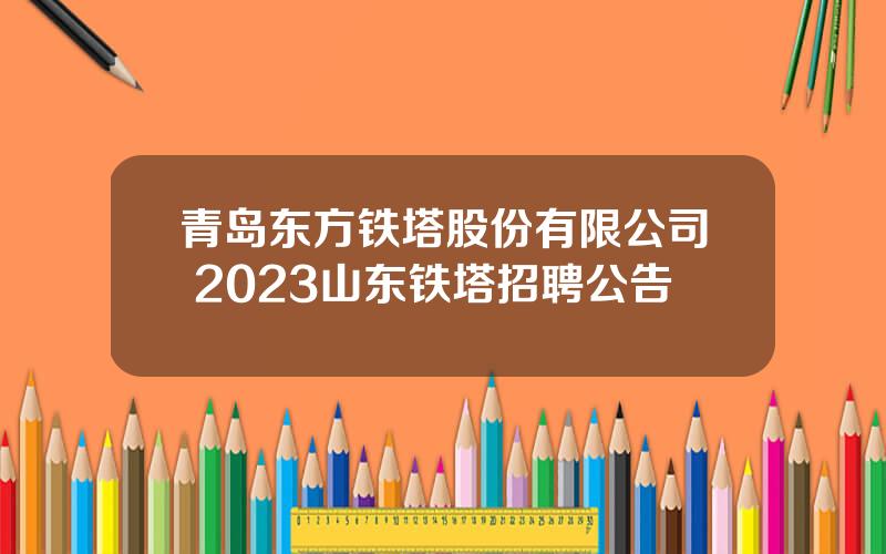 青岛东方铁塔股份有限公司 2023山东铁塔招聘公告